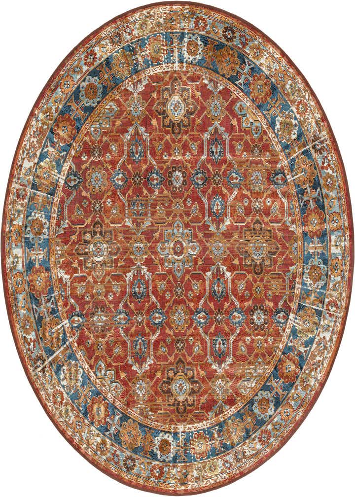 5' x 5' Easy-Clean Traditional Indoor / Outdoor Round Rug