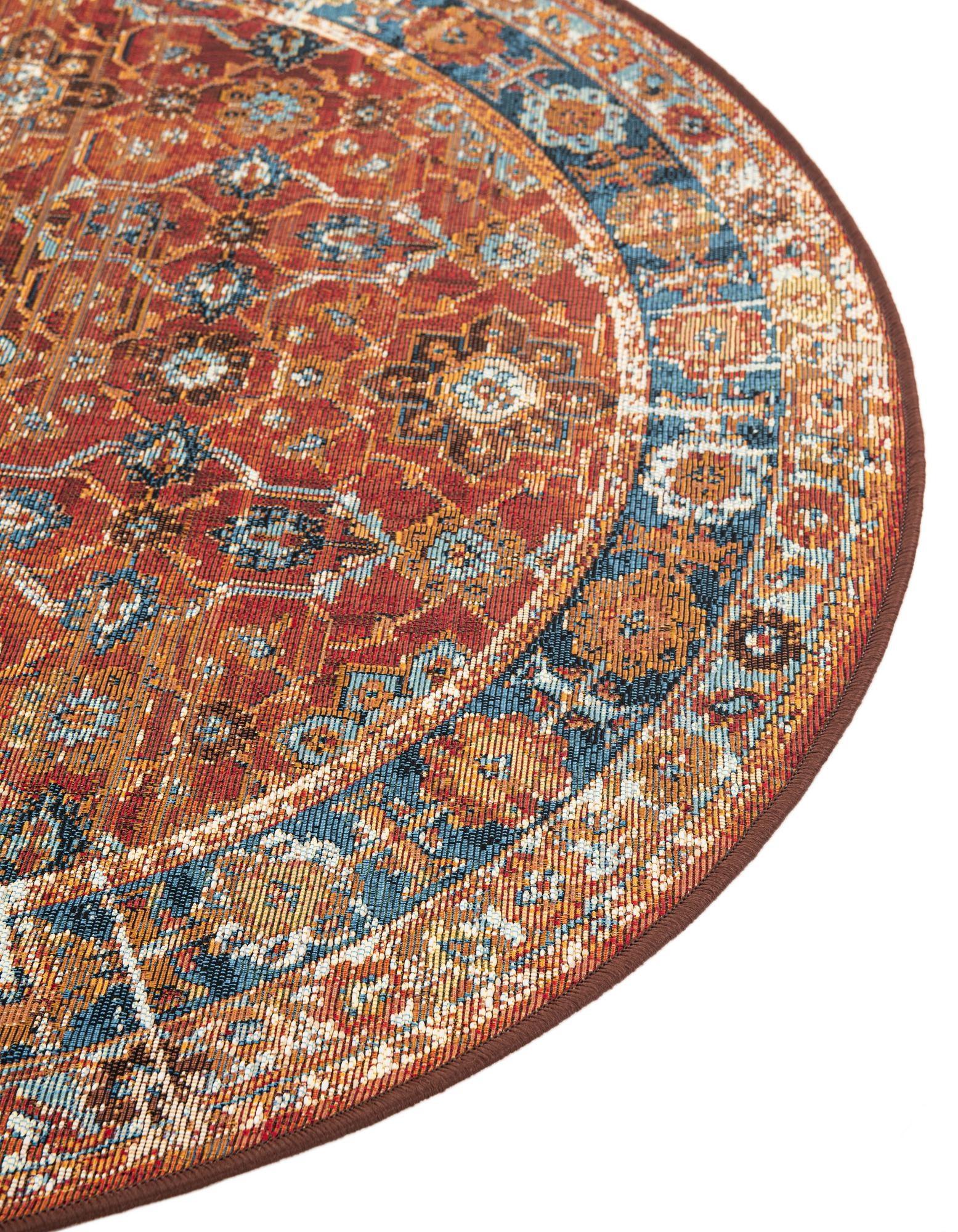 4' x 4' Easy-Clean Traditional Indoor / Outdoor Round Rug