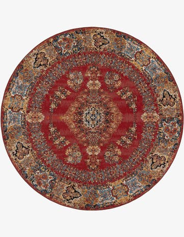 10' x 10' Easy-Clean Traditional Indoor / Outdoor Round Rug