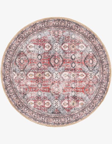 Antique Red Timeless Round Rug