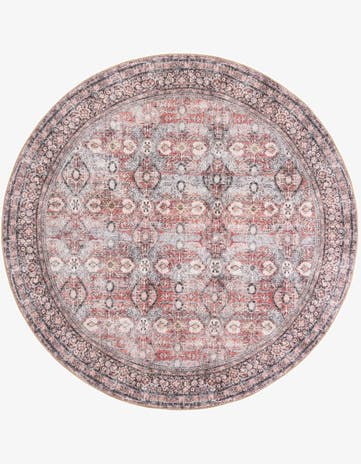 Antique Red Timeless Round Rug