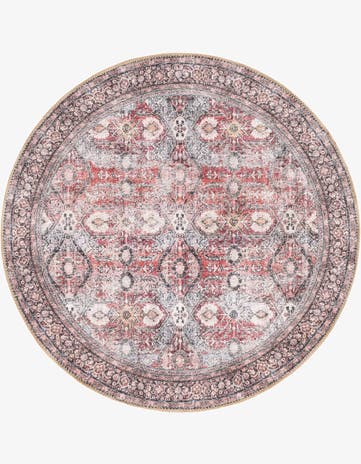 Antique Red Timeless Round Rug