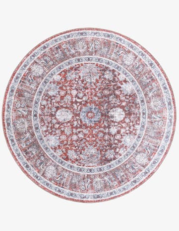 Antique Red Yara Round Rug