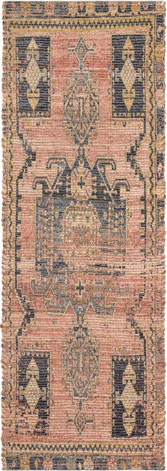 Detail image of 2' 2 x 6' 1 Hand Woven Chenille Jute Runner Rug