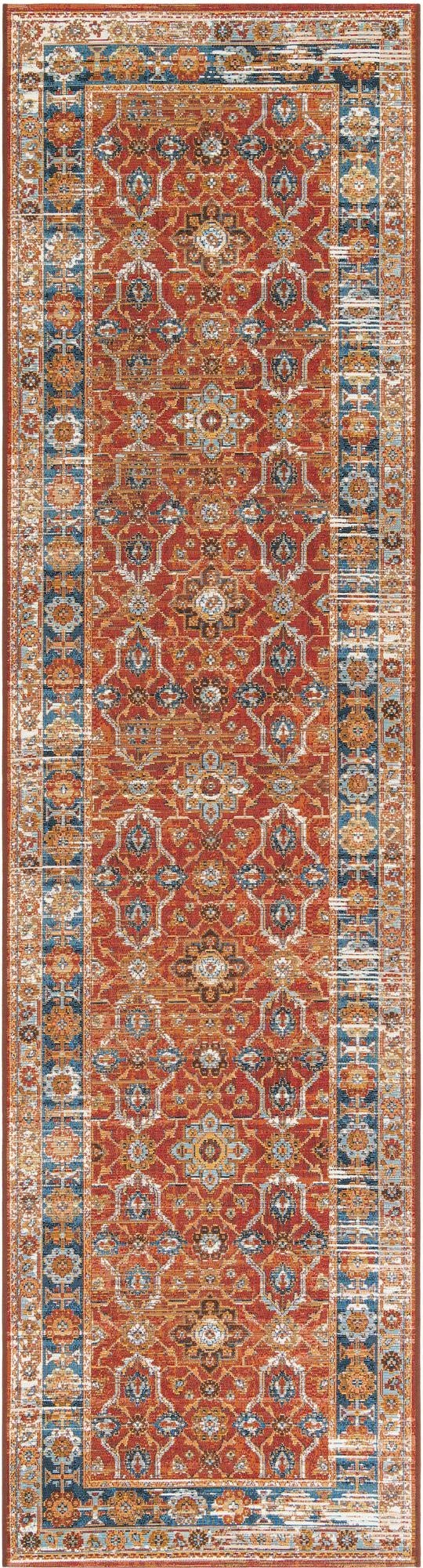 2' 7 x 10'  Washable Traditional Indoor / Outdoor Runner Rug