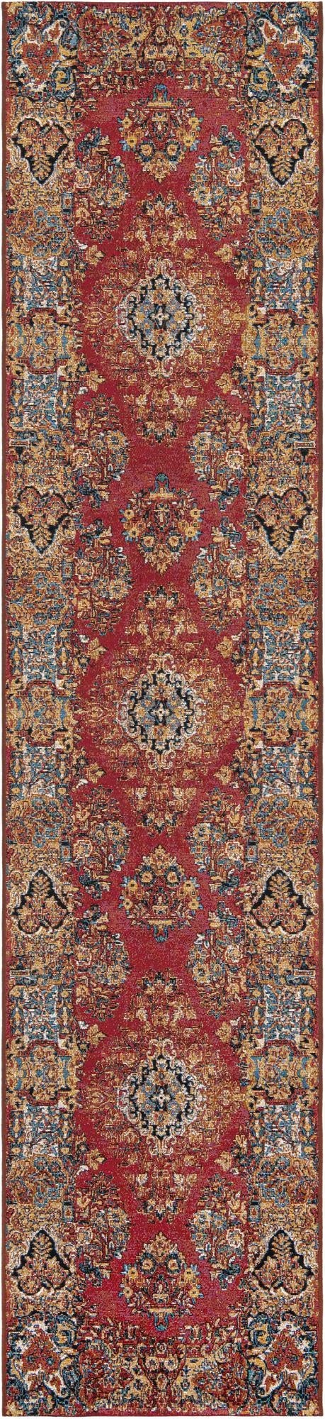 2' 7 x 12'  Washable Traditional Indoor / Outdoor Runner Rug