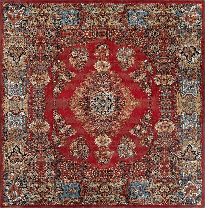 10' x 10' Easy-Clean Traditional Indoor / Outdoor Square Rug