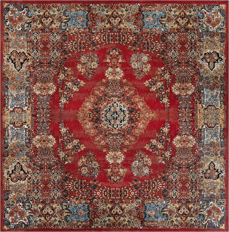 Detail image of 10' x 10' Easy-Clean Traditional Indoor / Outdoor Square Rug