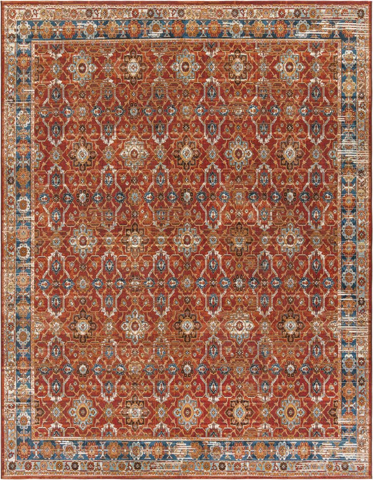Detail image of 10' x 10' Easy-Clean Traditional Indoor / Outdoor Square Rug