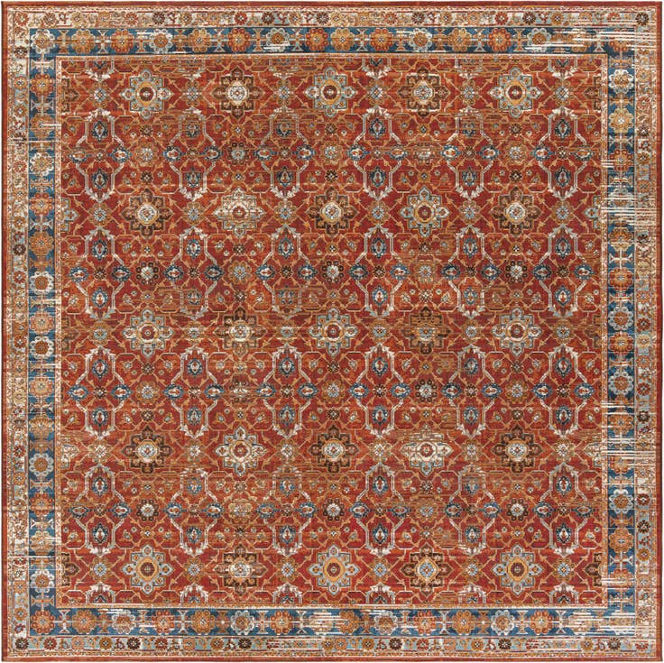 Detail image of 10' x 10' Easy-Clean Traditional Indoor / Outdoor Square Rug