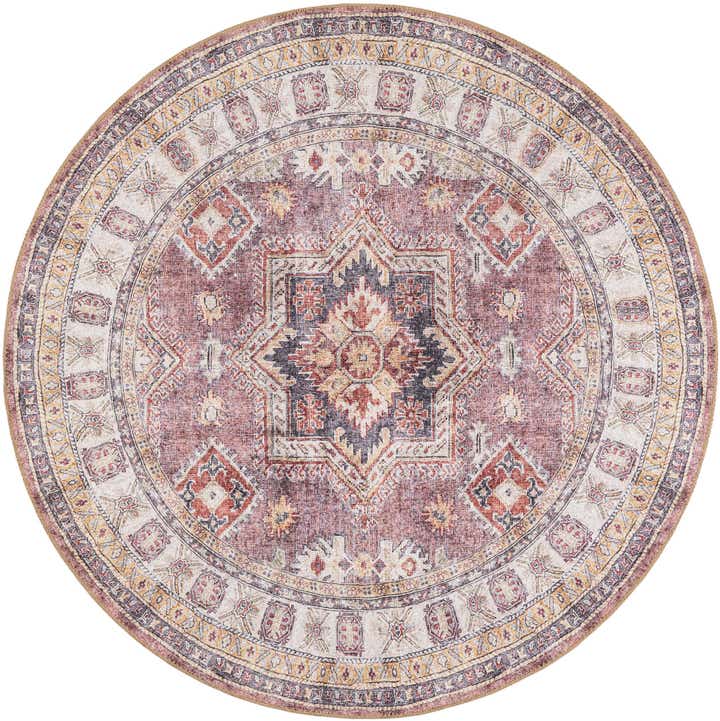 5' 1 x 5' 1 Washable Timeless Round Rug