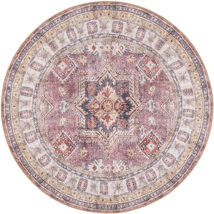 Detail image of 5' 1 x 5' 1 Washable Timeless Round Rug