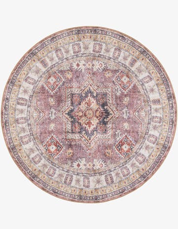 5' 1 x 5' 1 Washable Timeless Round Rug