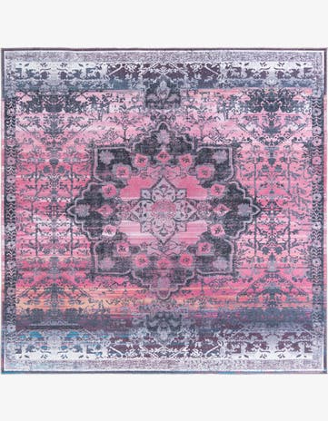 Antique Rose Washable Francesca Square Rug