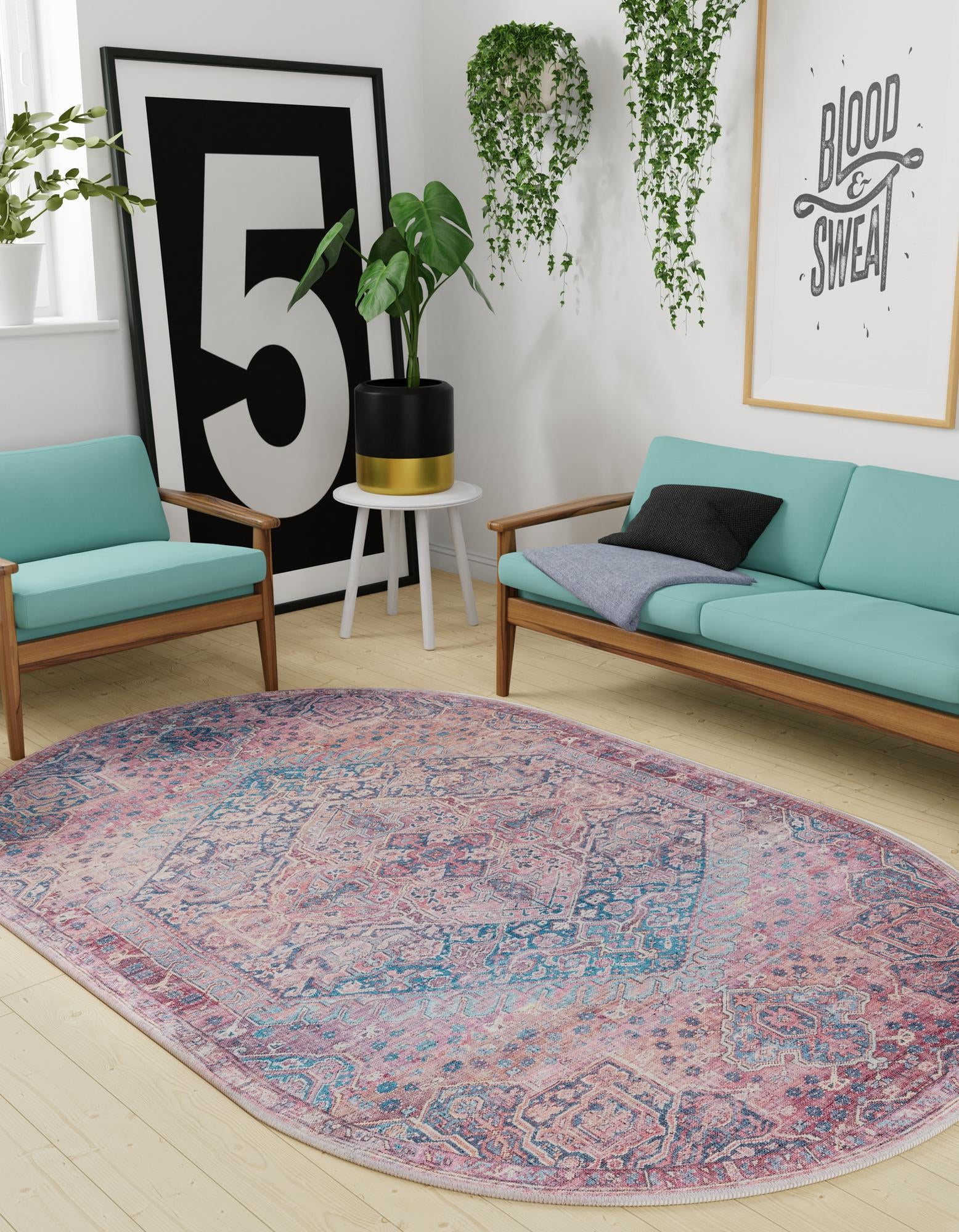 2' x 3' Washable Maahru Oval Rug