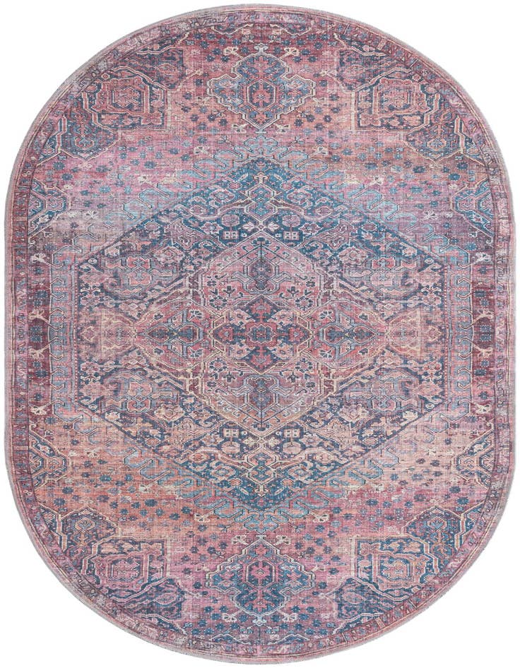 Detail image of 5' 3 x 8' Washable Maahru Oval Rug