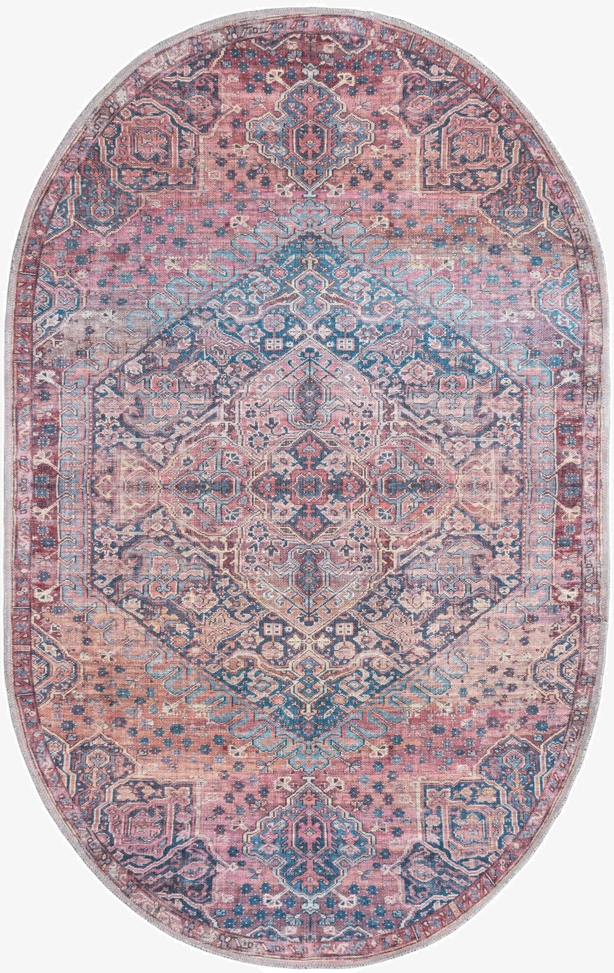 4' x 6'  Washable Maahru Oval Rug