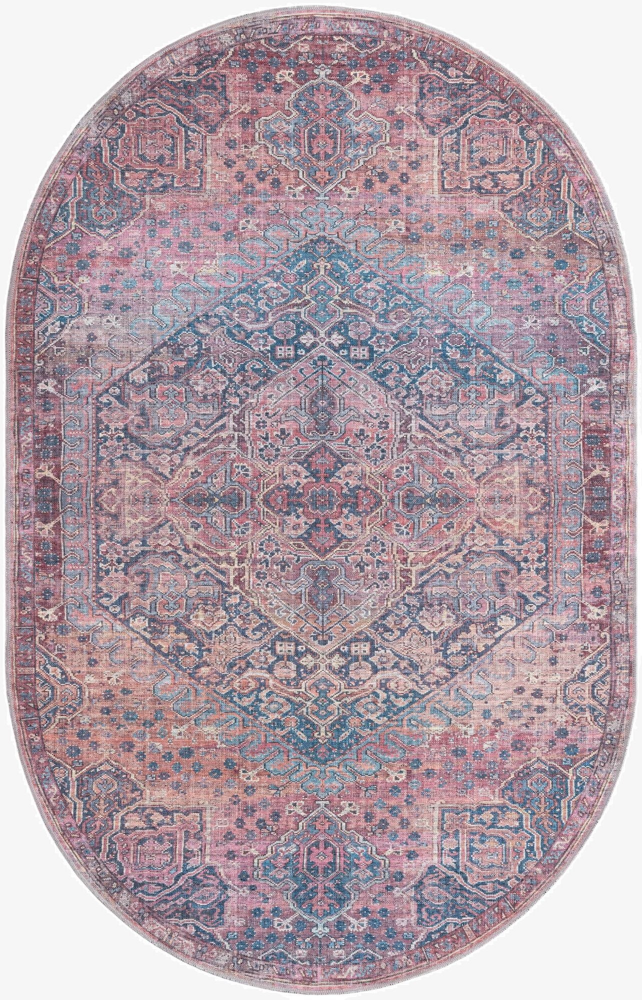 5' 3 x 8'  Washable Maahru Oval Rug
