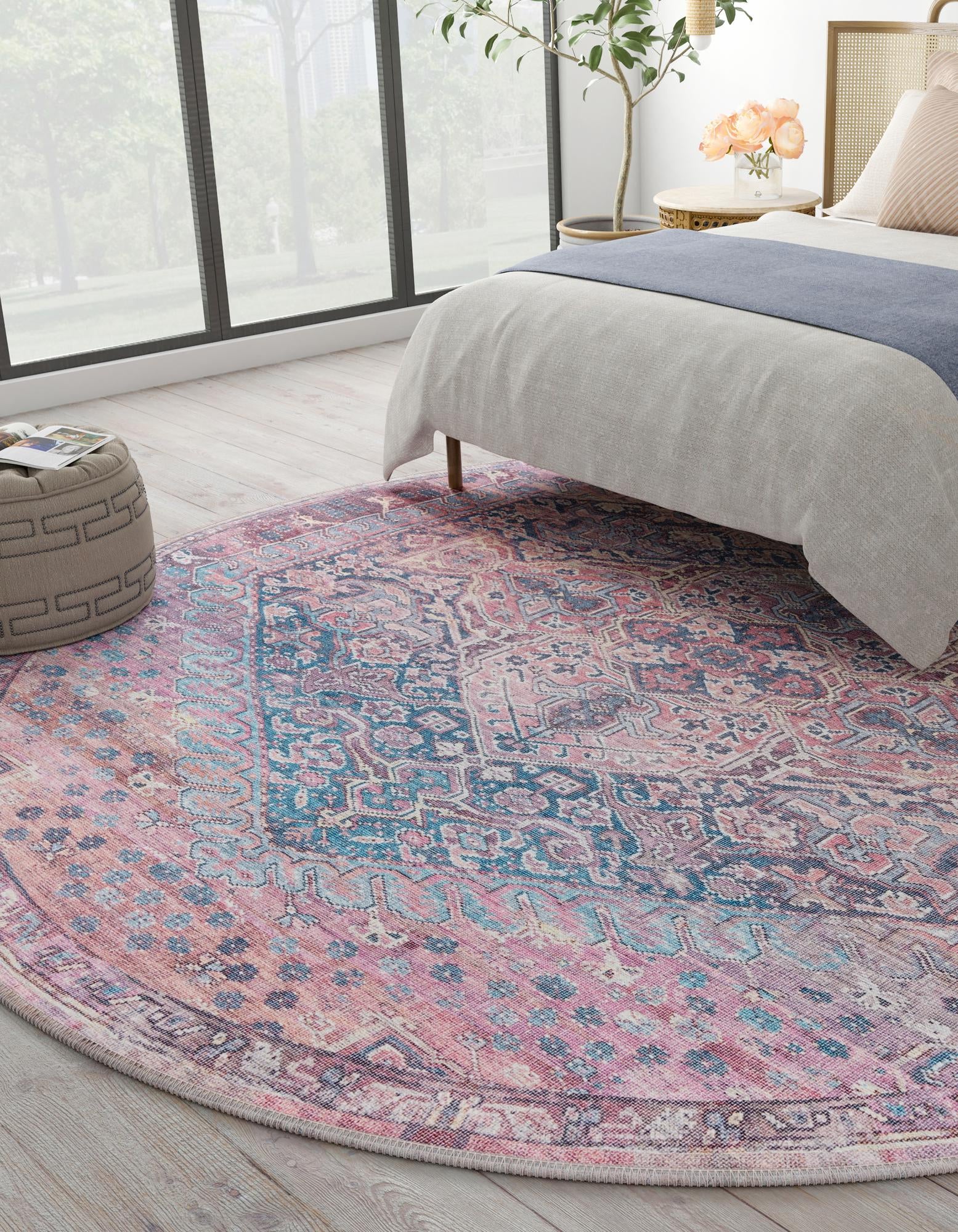 10' 6 x 10' 6 Washable Maahru Round Rug