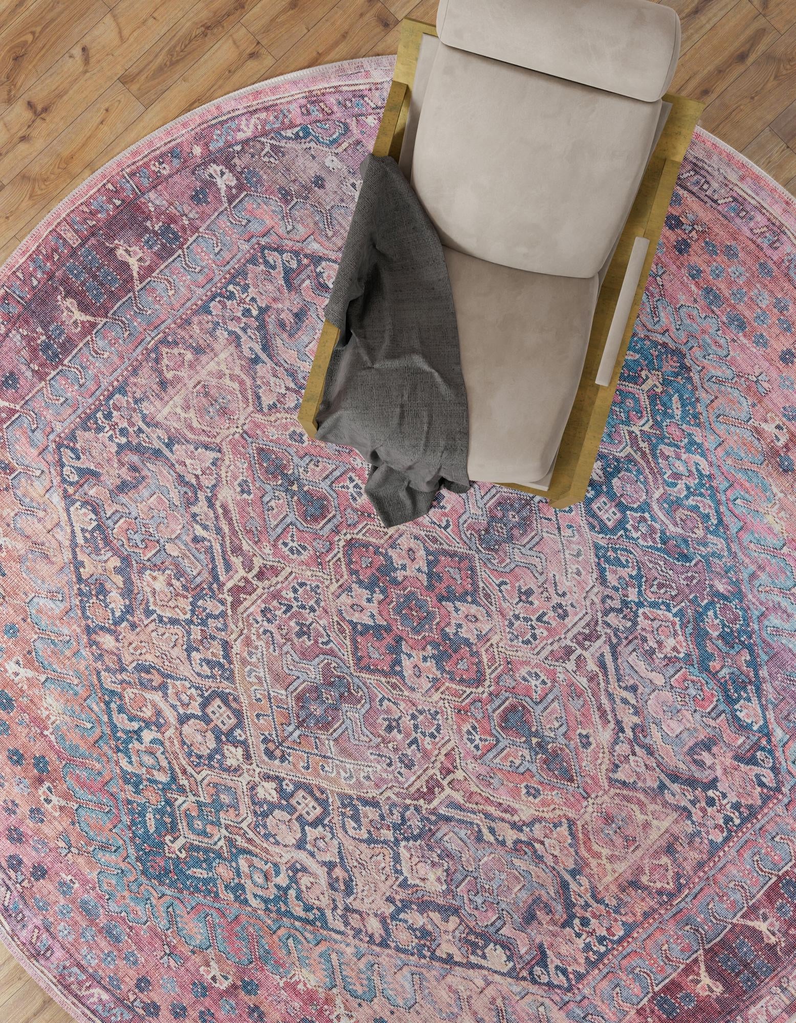 10' 6 x 10' 6 Washable Maahru Round Rug
