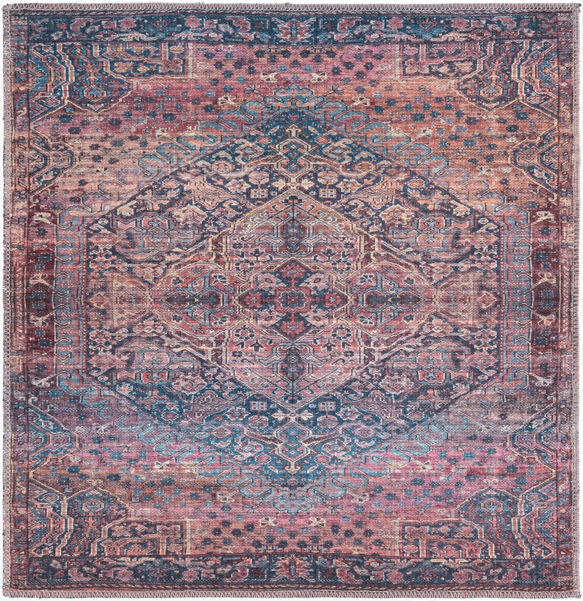 3' 3 x 3' 3  Washable Maahru Square Rug