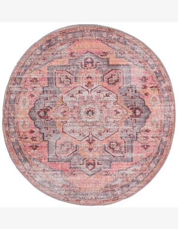 4' x 4' Washable Mangata Round Rug