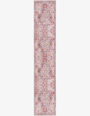 Apricot and pink Washable Mangata Runner Rug