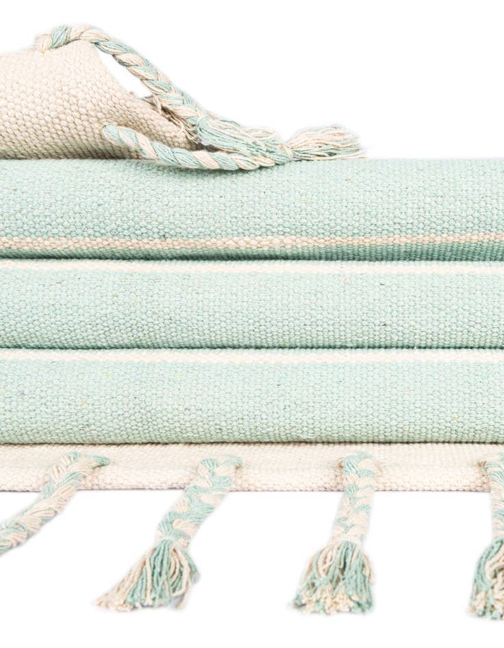 Detailfoto van 60cm x 95cm Handgeweven Chindi Cotton Vloerkleed