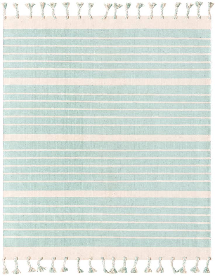 Detail image of 5' 1 x 8' Hand Woven Chindi Cotton Rug