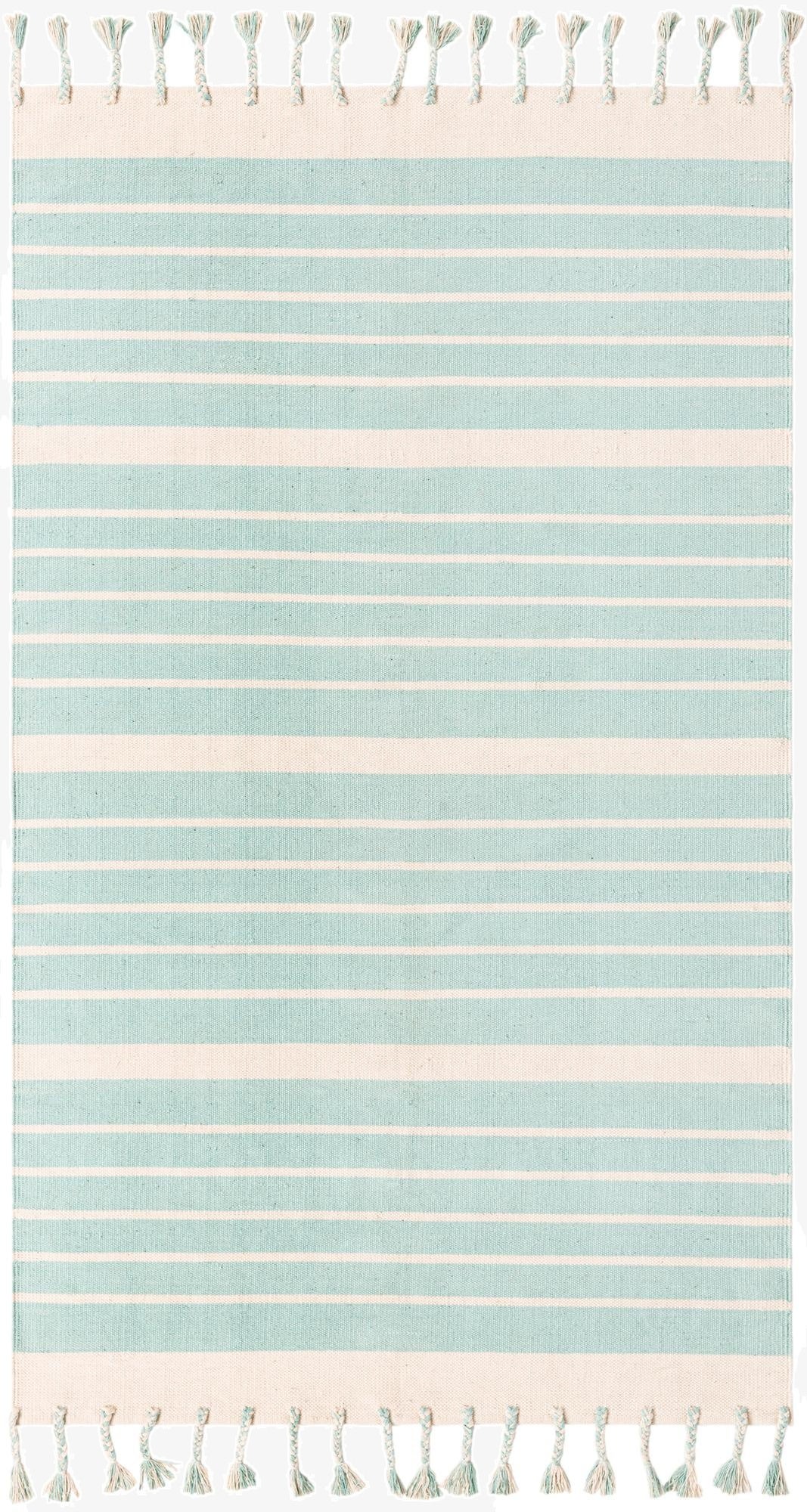 5' 1 x 8'  Hand Woven Chindi Cotton Rug