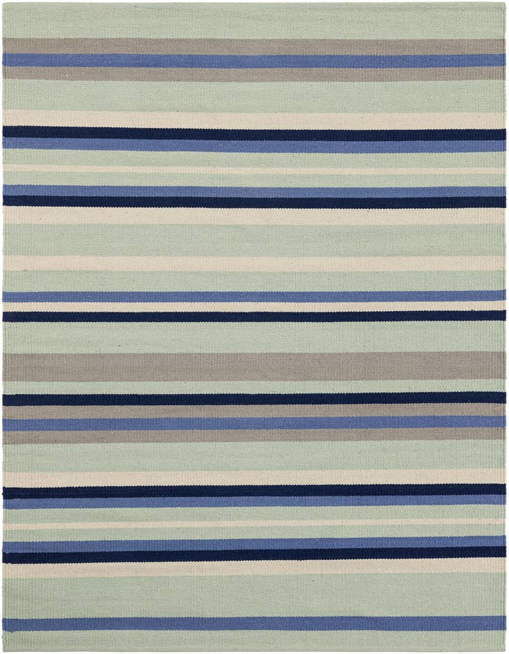 Detail image of 4' 1 x 6' 1 Hand Woven Flatweave Cotton Dhurrie Rug