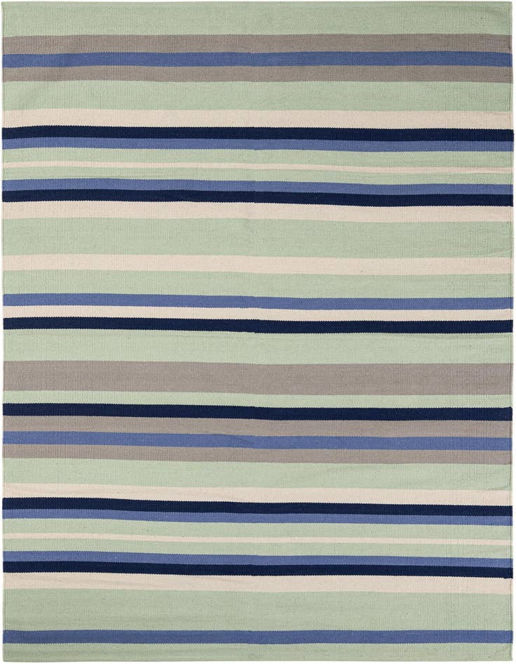 Detail image of 5' 1 x 8' Hand Woven Flatweave Cotton Dhurrie Rug
