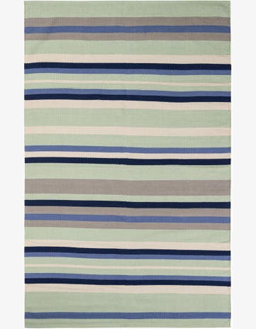 5' 1 x 8' Hand Woven Flatweave Cotton Dhurrie Rug