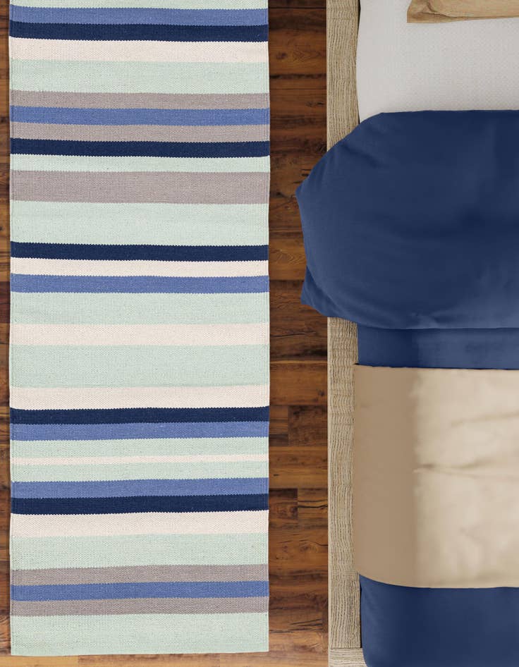 Detail image of 2' x 6' 1  Hand Woven Flatweave Cotton Dhurrie Runner Rug