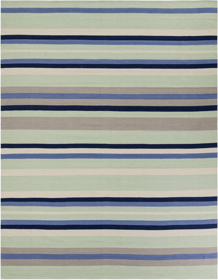 Detail image of 10' x 10' Hand Woven Flatweave Cotton Dhurrie Square Rug