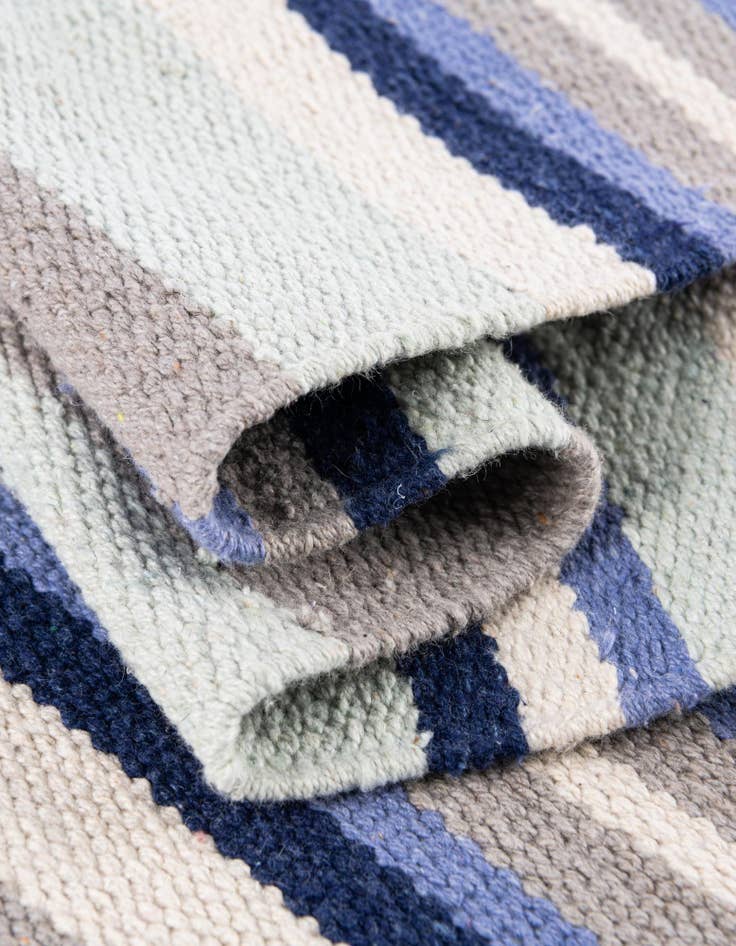 Detail image of 10' x 10' Hand Woven Flatweave Cotton Dhurrie Square Rug