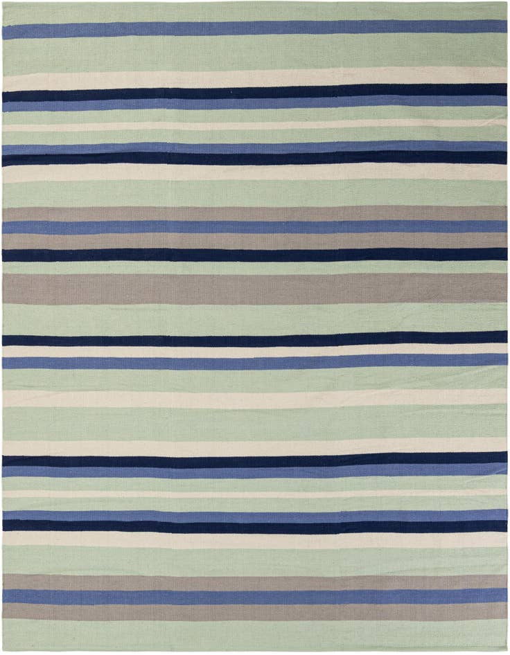 Detail image of 7' 10 x 7' 10 Hand Woven Flatweave Cotton Dhurrie Square Rug