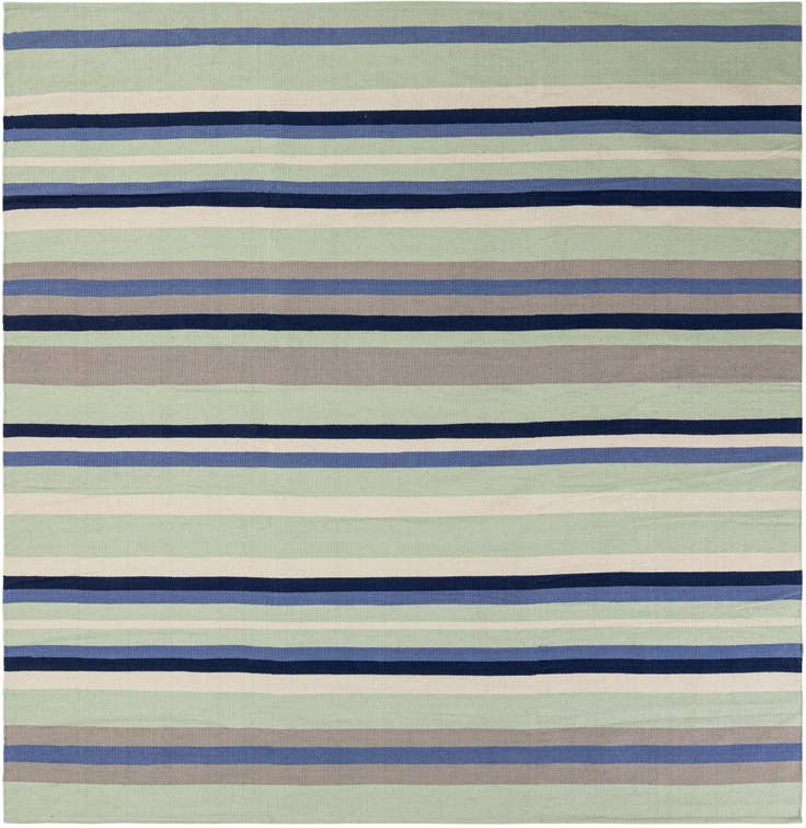 Detail image of 7' 10 x 7' 10 Hand Woven Flatweave Cotton Dhurrie Square Rug