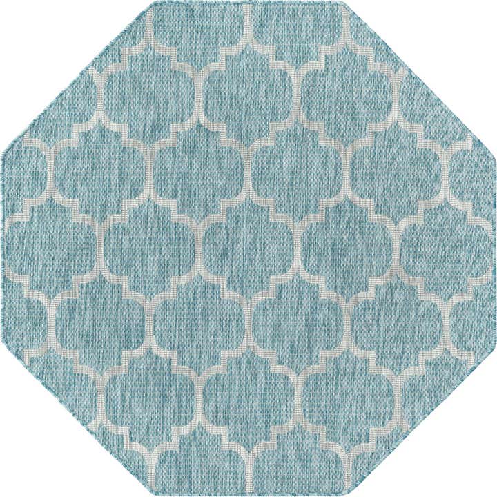 160cm x 160cm Easy-Clean Lattice Indoor / Outdoor Octagon Rug