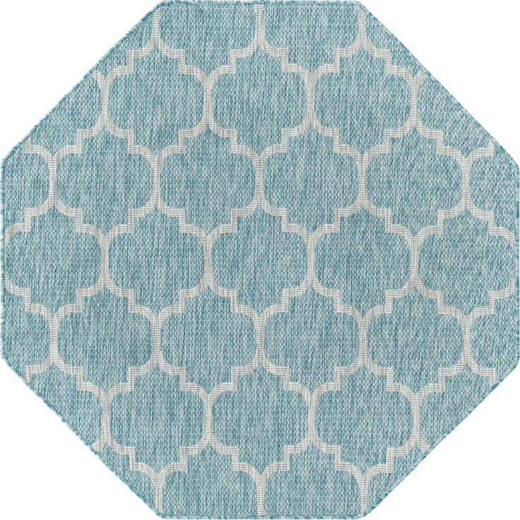 Detail image of 160cm x 160cm Easy-Clean Lattice Indoor / Outdoor Octagon Rug