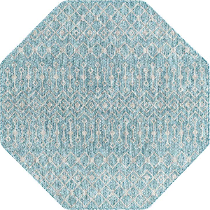 5' 3 x 5' 3 Easy-Clean Lattice Indoor / Outdoor Octagon Rug