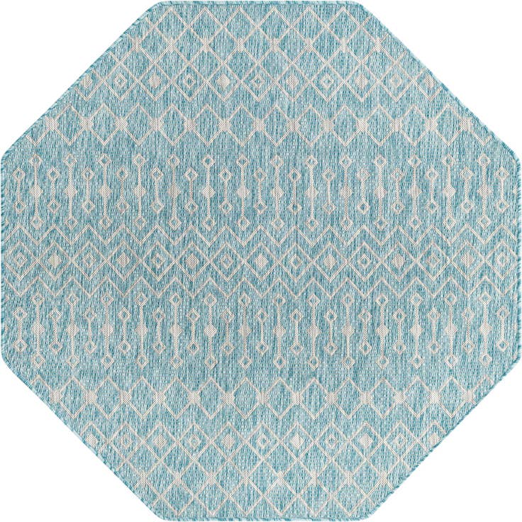 Detail image of 5' 3 x 5' 3 Easy-Clean Lattice Indoor / Outdoor Octagon Rug