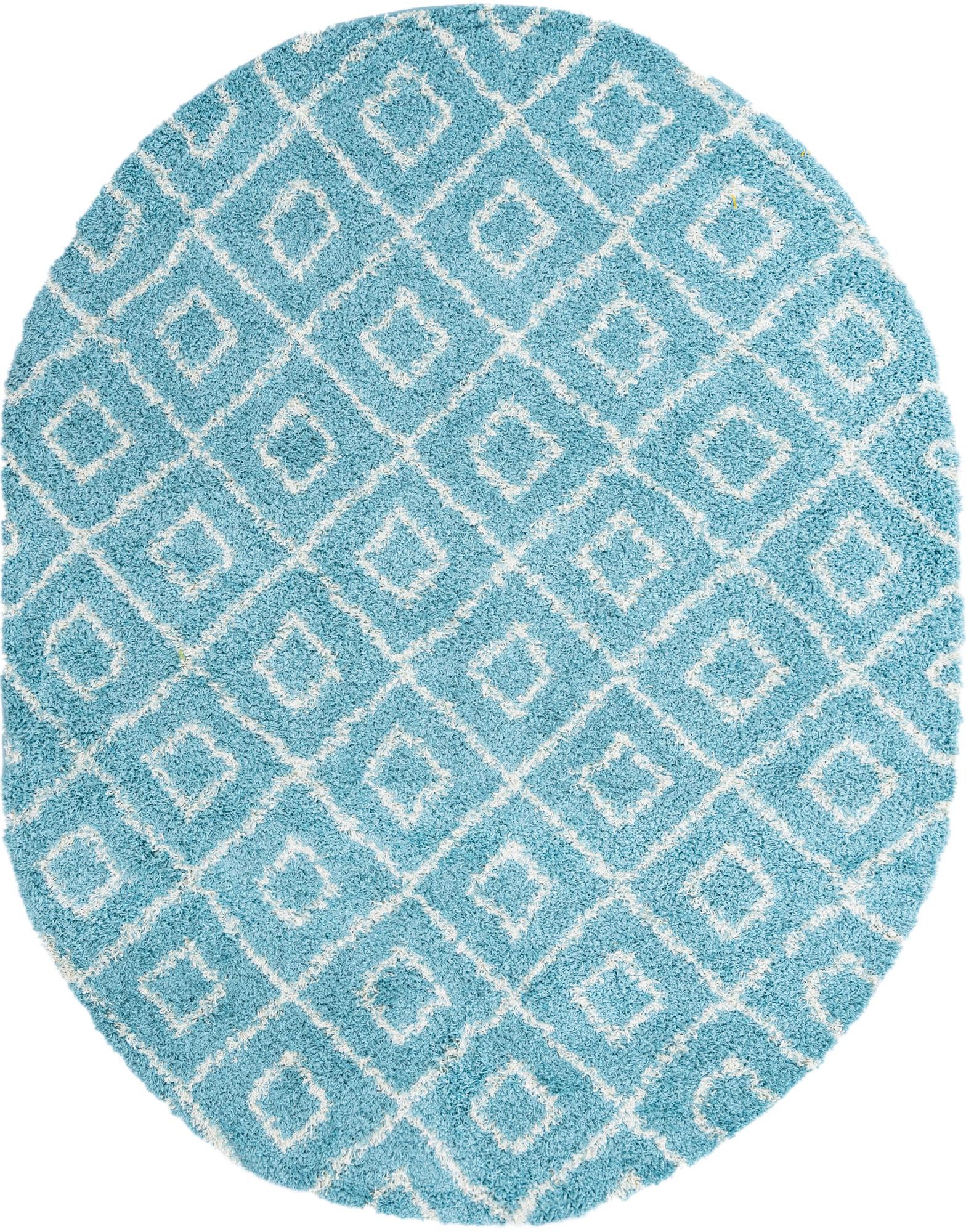 7' 10 x 10' Lattice Shag Oval Rug