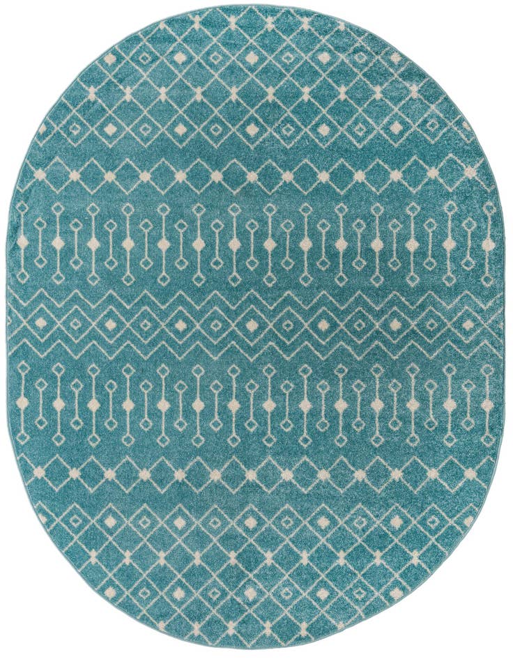 Detail image of 7' 10 x 10' Moroccan Trellis Oval Rug