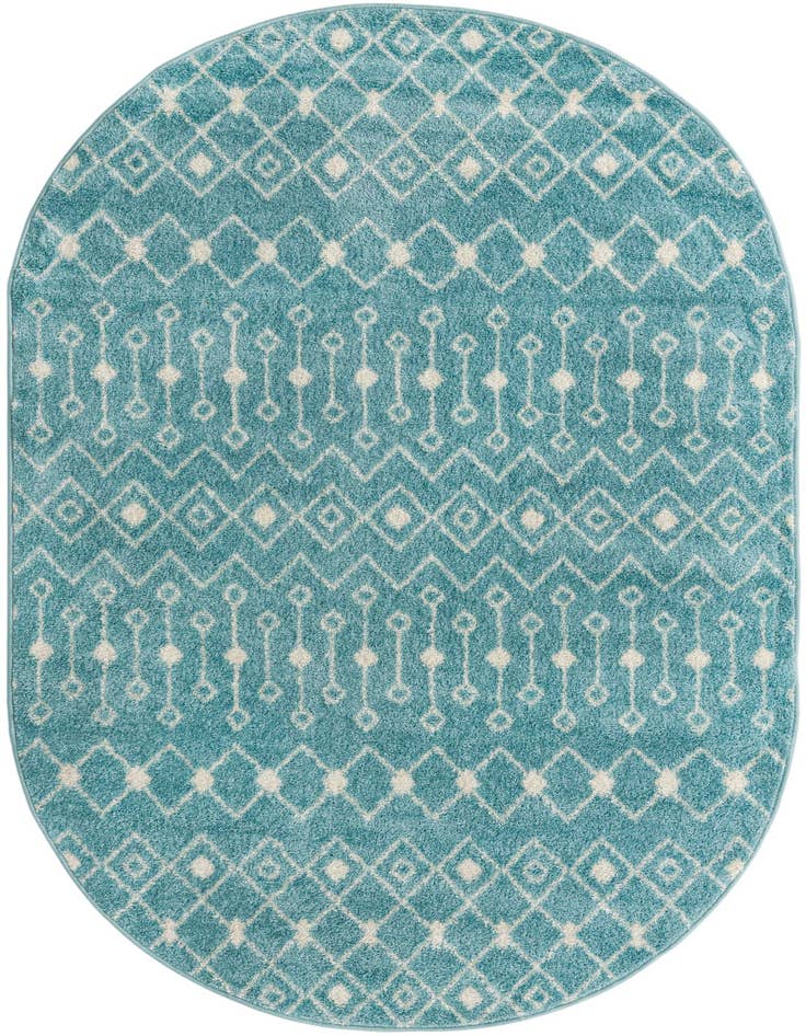 Detail image of 5' 3 x 8' Moroccan Trellis Oval Rug