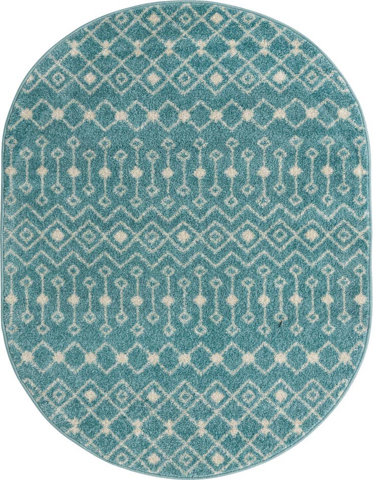 Detail image of 4' x 6' Moroccan Trellis Oval Rug