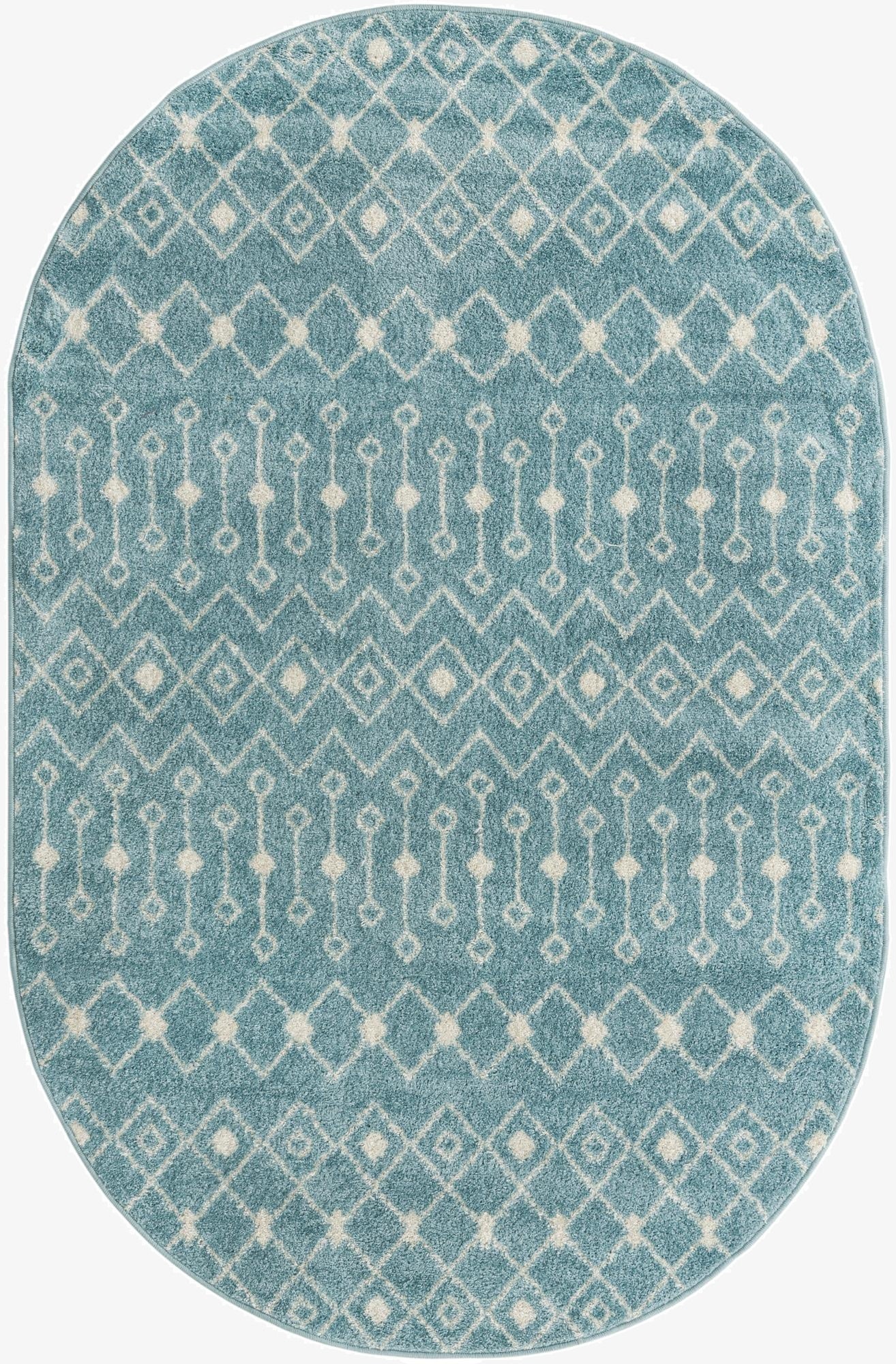 160cm x 245cm Moroccan Trellis Oval Rug