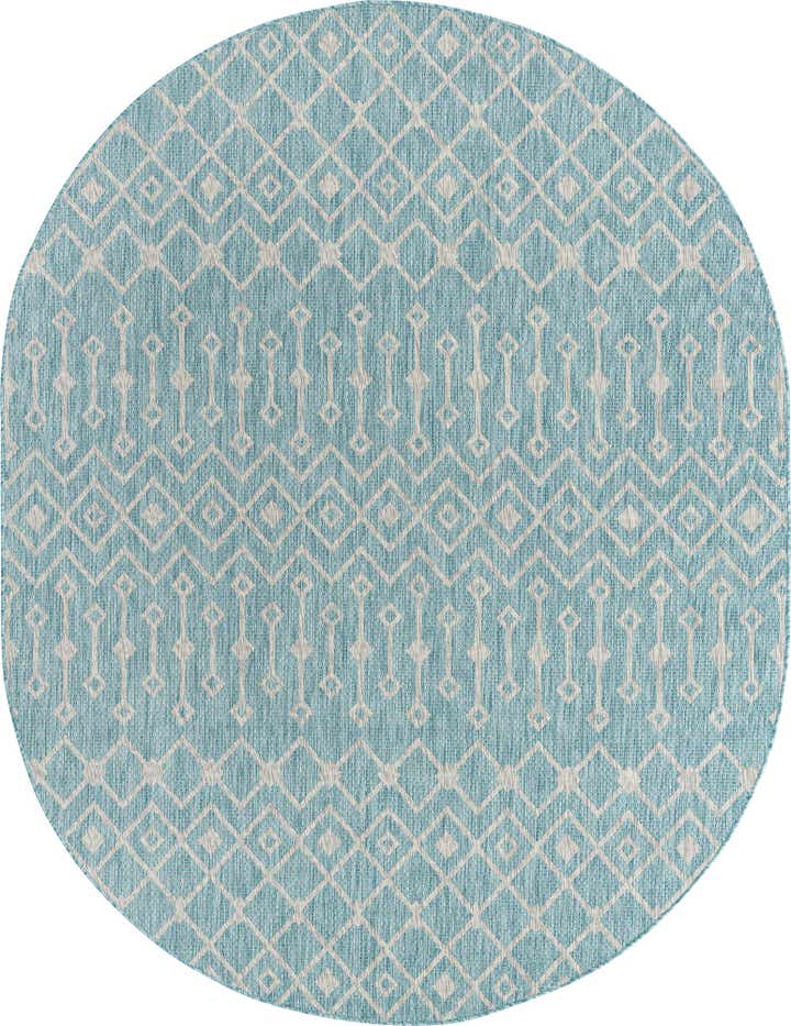 7' 10 x 10' Easy-Clean Lattice Indoor / Outdoor Oval Rug