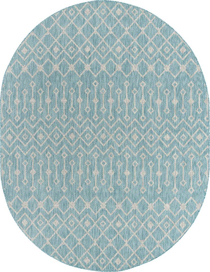 Detail image of 7' 10 x 10' Easy-Clean Lattice Indoor / Outdoor Oval Rug