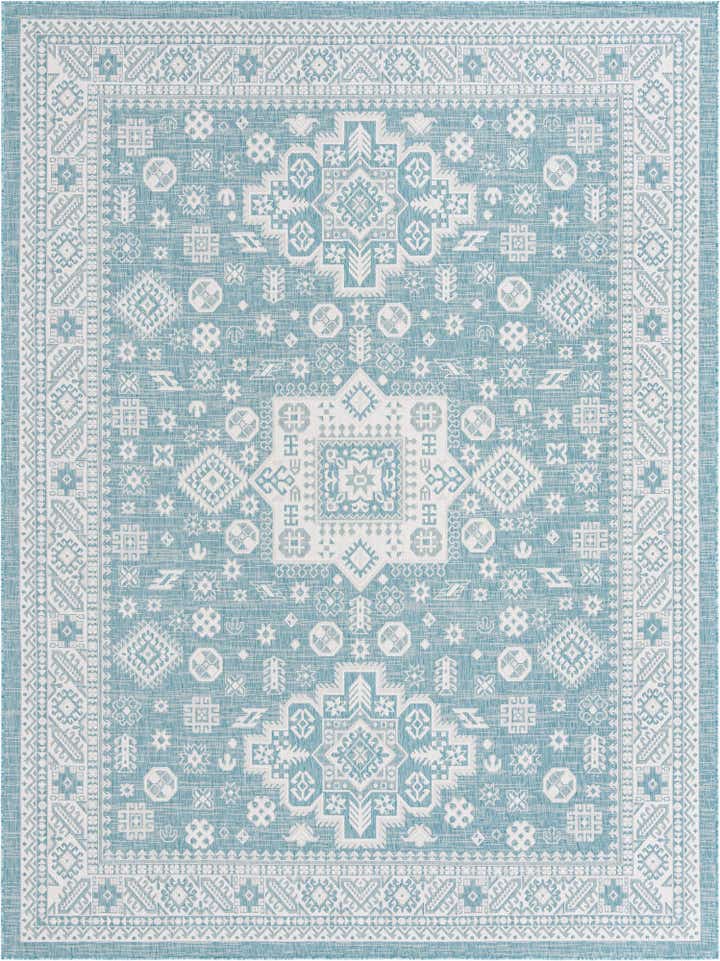 9' x 12' Easy-Clean Aztec Indoor / Outdoor Rug